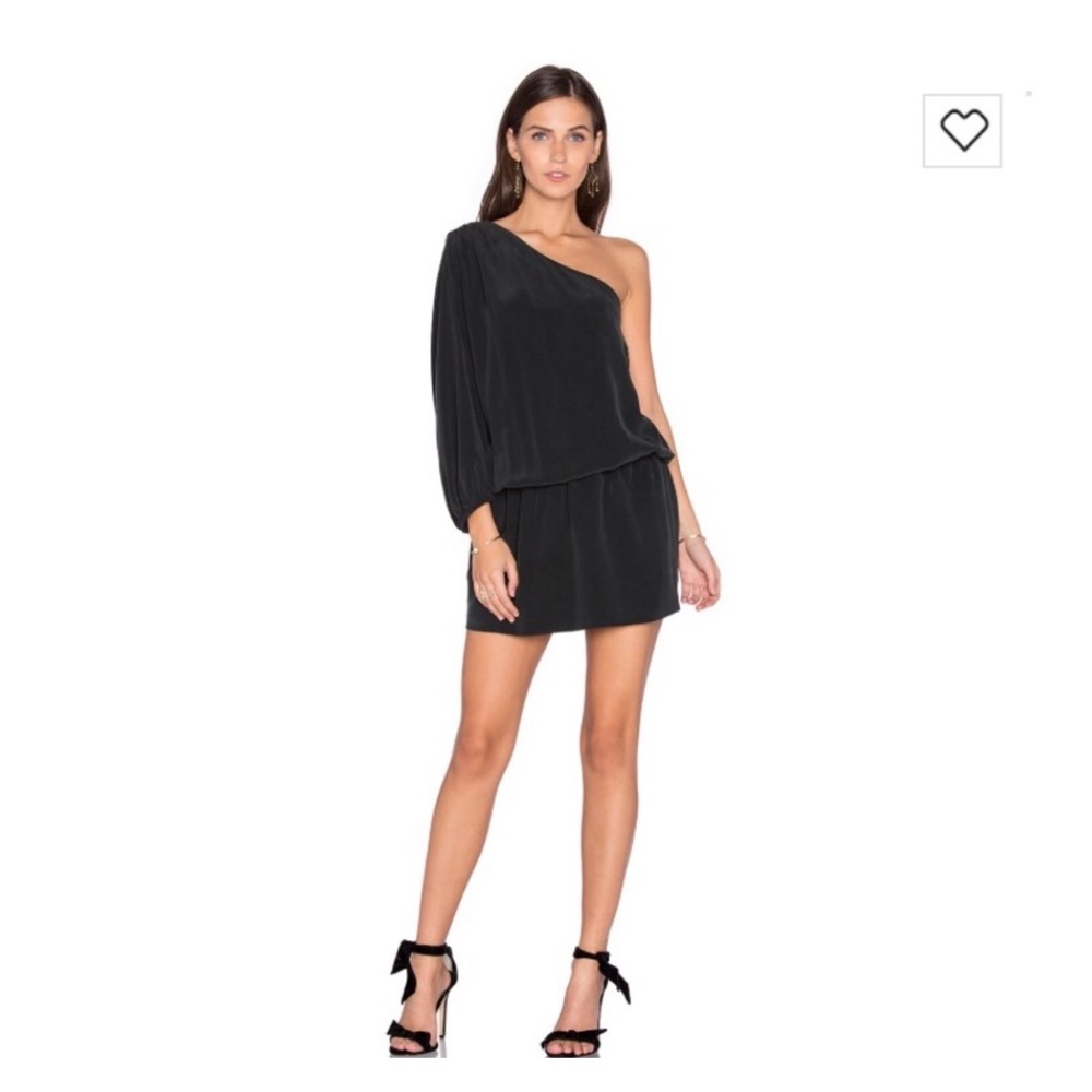 Joie dress Ashton Medium one shoulder black silk short